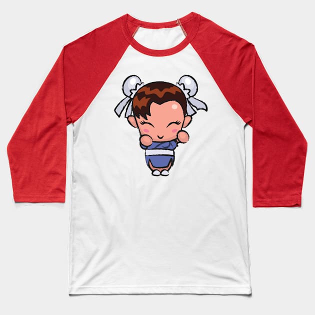 Street Fighter Babies: Chun Li Baseball T-Shirt by ohshirtdotnet